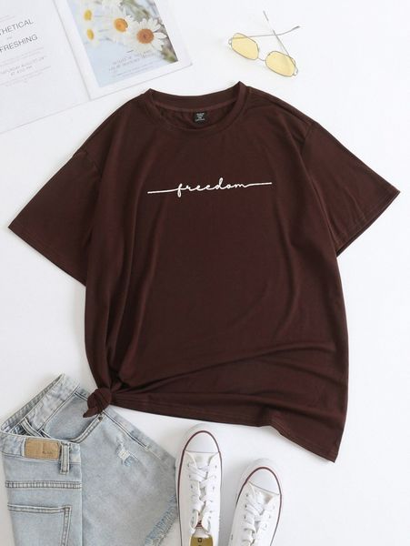 

plus letter graphic tee w779#, Black