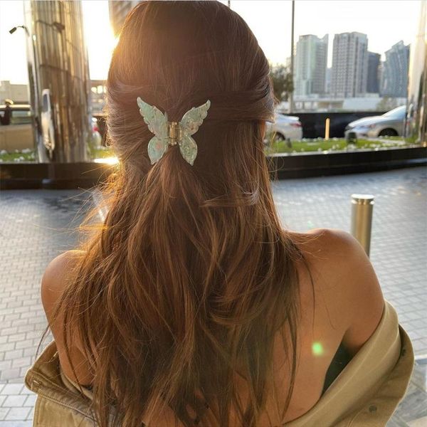 

hair accessories 2022 7cm butterfly hairpin cute transparent grabs acrylic clip for women sweet