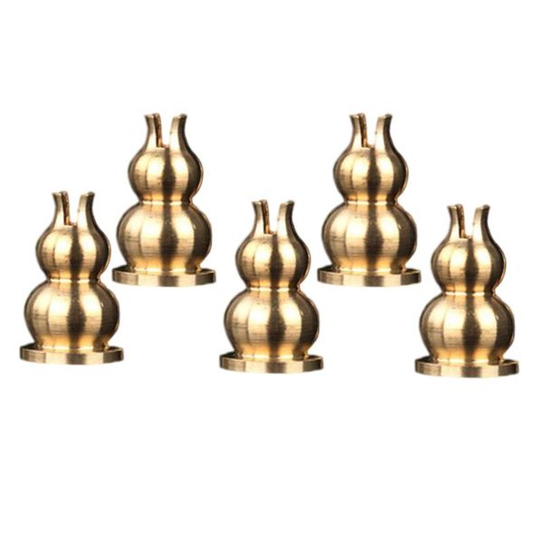 

5 pcs 1.6x2.5cm alloy censer holders retro cucurbit core incense stick bottles (golden)