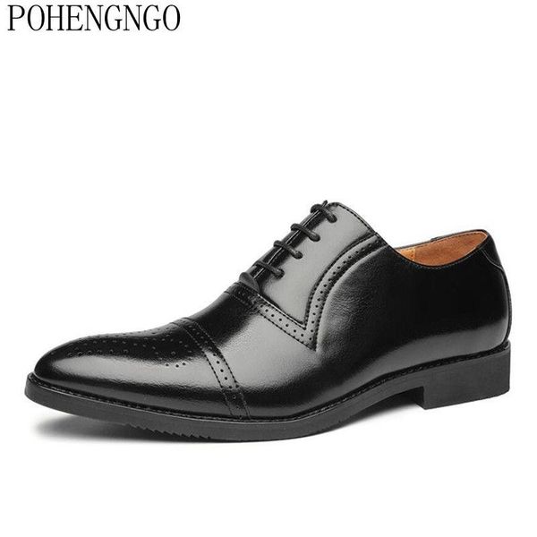 

dress shoes 2021 wedding men brogues black brown oxford formal business comfort party men's footwear