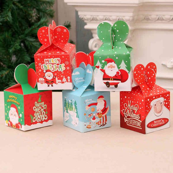 

christmas new folding apple box cartoon christmas packing carton candy gift