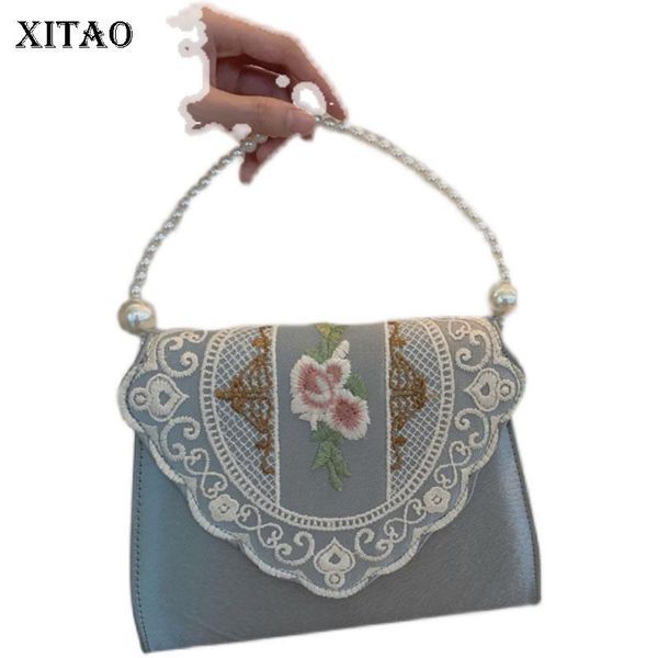 

shoulder bags xitao floral fashion women lace vintage chain niche design pearl 2021 elegant patchwork gwj0344