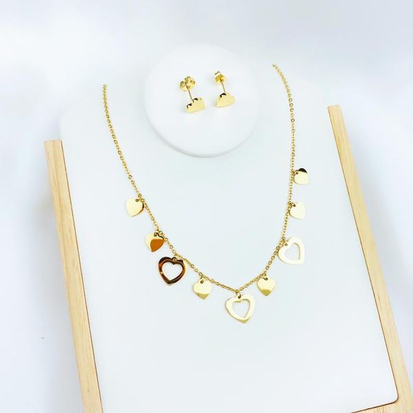 

earrings & necklace heart for women chain shape pendant gift ethnic bohemian choker drop ., Silver