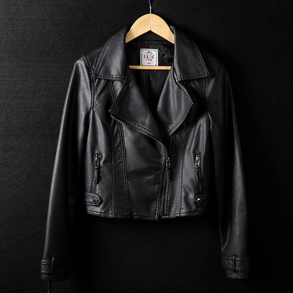 

women's leather & faux kmetram jacket woman spring 2021 korean pink short coat female pu bomber jackets chaqueta mujer my2587, Black