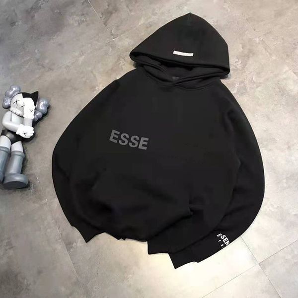 

autumn new lovers' brand fog double thread plush hooded sweater1, Black