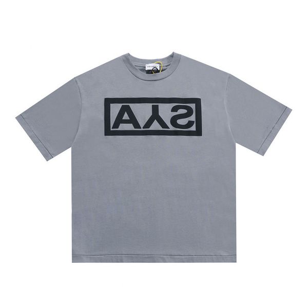 

2021 new foaming printing askyurself box t-shirts men women washed cement grey ays t shirt tees p3up, White