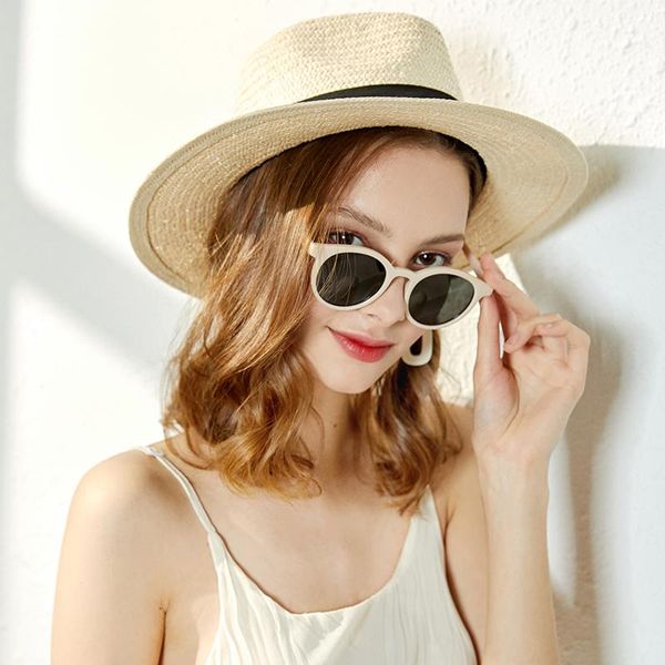 

summer sun hats for women classic panama hat beach straw hat for men uv protection cap white sunhat chapeau sombrero21-3-7, Blue;gray