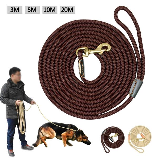 

dog collars & leashes durable tracking leash nylon long leads rope pet training walking 5m 10m 20m for medium large s non-slip xn7