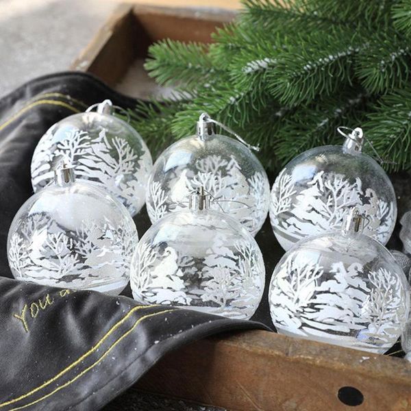 

christmas decorations 6pcs/set ornaments white ball boxed arrangement drop tree window decoration dropship k3s0