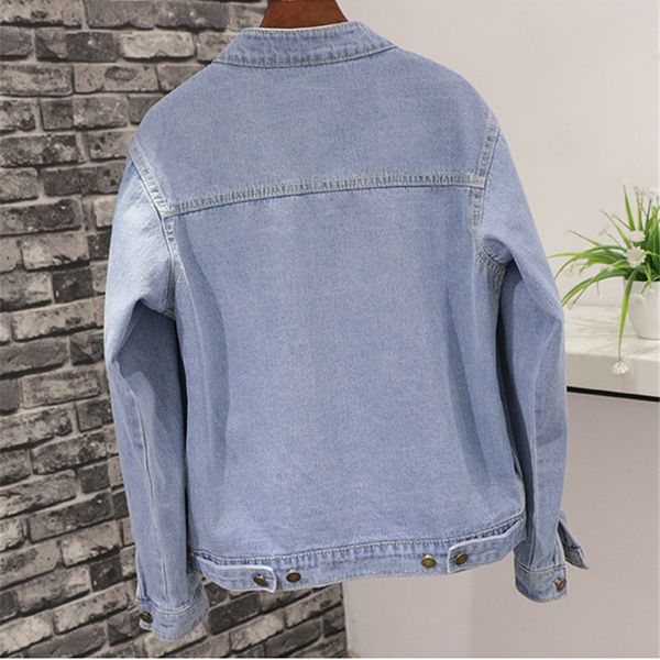 

autumn black denim women 2021 vintage big size lue harajuku ladies korean style short jeans jacket womens i6e5, Black;brown