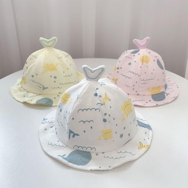 

caps & hats w225 1-6 month whale sweet girls kids bowknot hat beach sun protect bonnet toddler pography props for born girl, Yellow