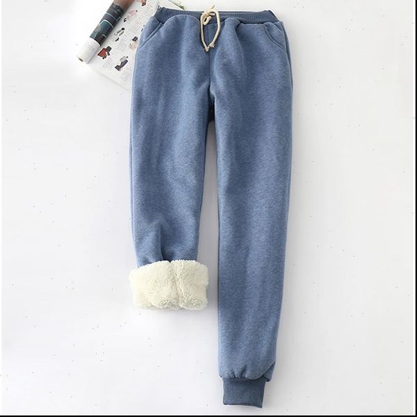 

autumn winter women long trousers warm thick velvet harem pants female elastic waist sweatpants fleece cotton casual pant, Black;white