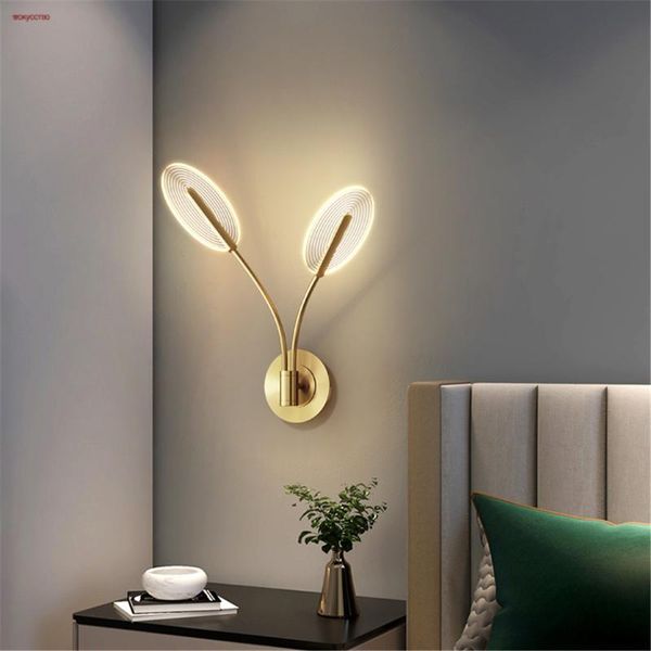 

wall lamps postmodern designer double-headed acrylic sheet led lamp for bedroom bedside hallway corridor home deco night light fixture
