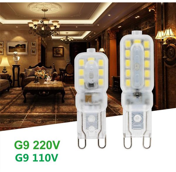Mini G9 LED Corn Luz SMD 2835 Bulbo Spotlight para Chandelier Substitua 30W 40W 50W Lâmpada de halogênio 14leds 22leds AC 220V 110V