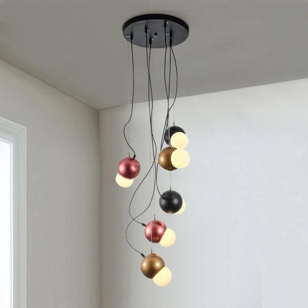

modern creative magic bean metal pendant lamp decor bedroom living room led suspension lamps fixture pa0661