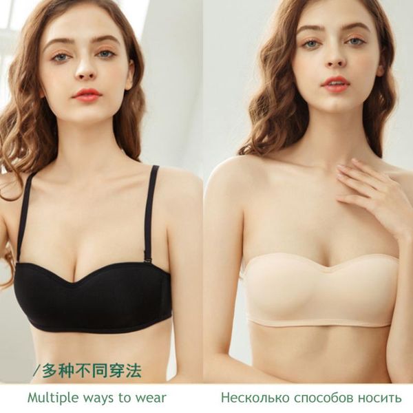 

bras women invisible bra strapless push up bralette women's underwear lingerie female seamless solid party wedding, Red;black