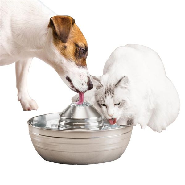 

cat bowls & feeders gog stainless steel automatic drinking fountain non-slip feeding drink feeder bowl dispenser products for pet