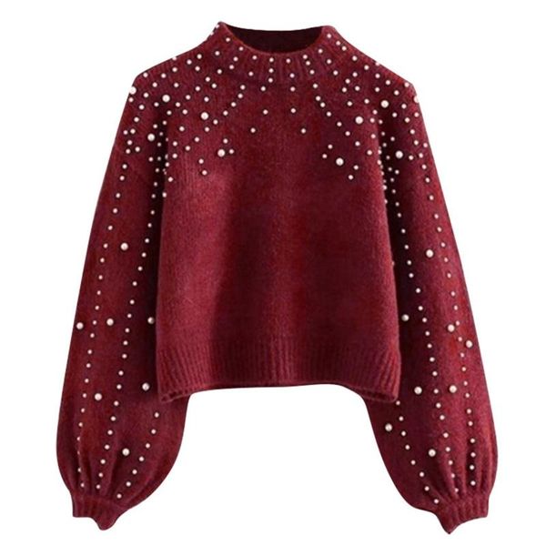 

women's sweaters 2021 women sweater winter solid gray o neck cardigans long sleeve pearl knitted pullover jumper pull femme, White;black