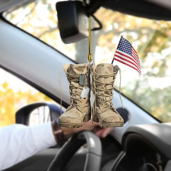 

america veteran car hanging ornament army fathers day gift accessories mirror view charm
