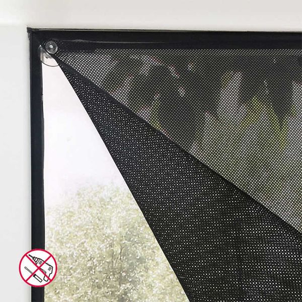 Tamanho personalizado Sunshade janela cortina tela de malha com ventosa xícara de cor preta carro sombra com forte sucção fácil de instalar 210712