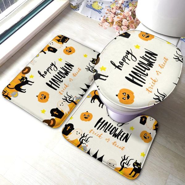 

bath mats halloween mat modern polyester 3 piece bathroom set toilet soft rug