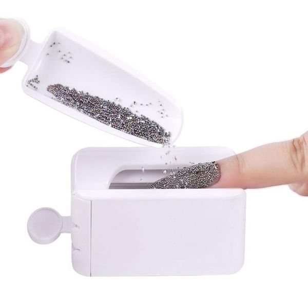 

storage bottles & jars white double layer french powder box manicure recycling portable infiltration container nail tool