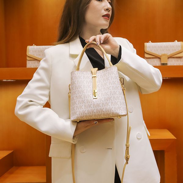 

leather women's summer one shoulder bag 2021 fashion versatile bucket net red diagonal cross portable