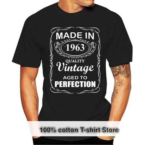 

men's t-shirts men t shirt made in 1963 women t-shirt, White;black