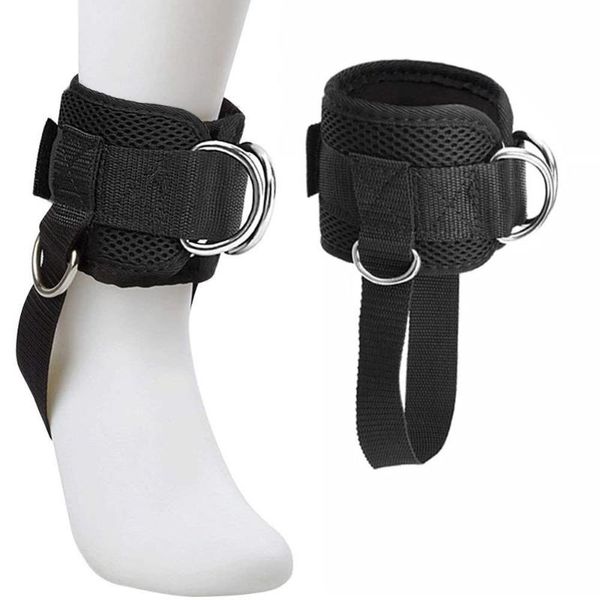 

accessories adjustable 4 d-ring ankle straps gym with foot strap cable machine fitness thigh glute exercises padded cuffs