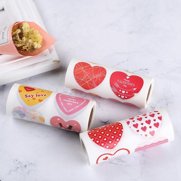

gift wrap 720pc (3roll) heart-shaped colorful stickers colored decorative adhesive sticker for valentine's day wedding birthday party