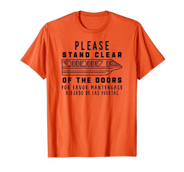

monorail shirt, please stand clear of the doors, monorail t-shirt, White;black
