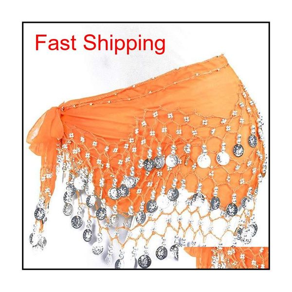 

158 gold coins belly dance hip scarf skirt wrap belt w qylghq bdefashion, Silver