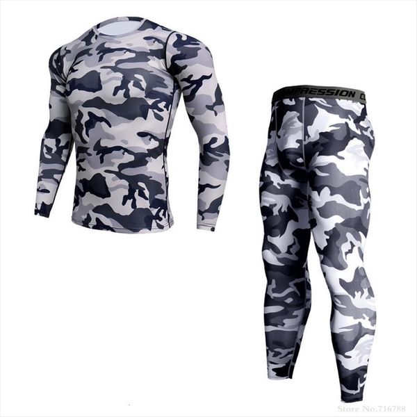 

clothing winter first layer jogging mens tracksuit skin care kits moisture wicking men mma compression tight suit 3 pieces, Gray
