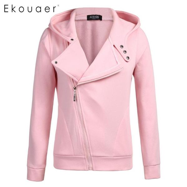 

women's hoodies & sweatshirts ekouaer women casual long sleeve hooded asymmetrical zip-up hoodie plus size pocket pullover fema, Black