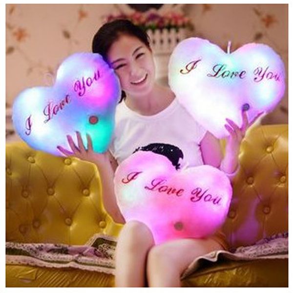 

luminous cute 30cm*30cm star heart bear paw led plush pillow night light kids cushion christmas toys