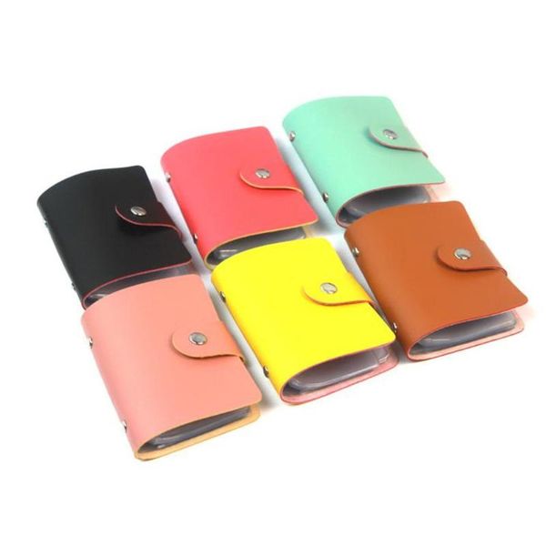 

card holders mini leather business case bag holder candy color random delivery, Brown;gray