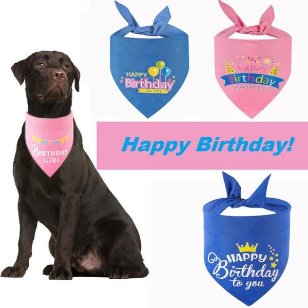 

dog apparel happy birthday bandana scarf bibs decorative collar accessory idea for small medium large dogs boys /girls
