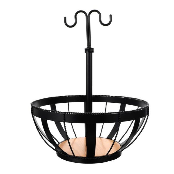 

storage baskets 1pc hollow fruit basket hanging kitchen banana container (black)