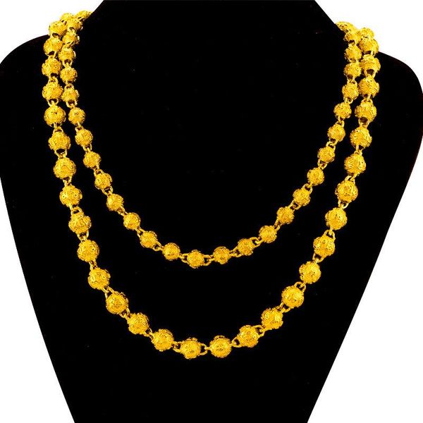 

chains retro domineering frosted beads six-character mantra necklace for mens 24k gold dragon head design male buddhist jewelr, Silver