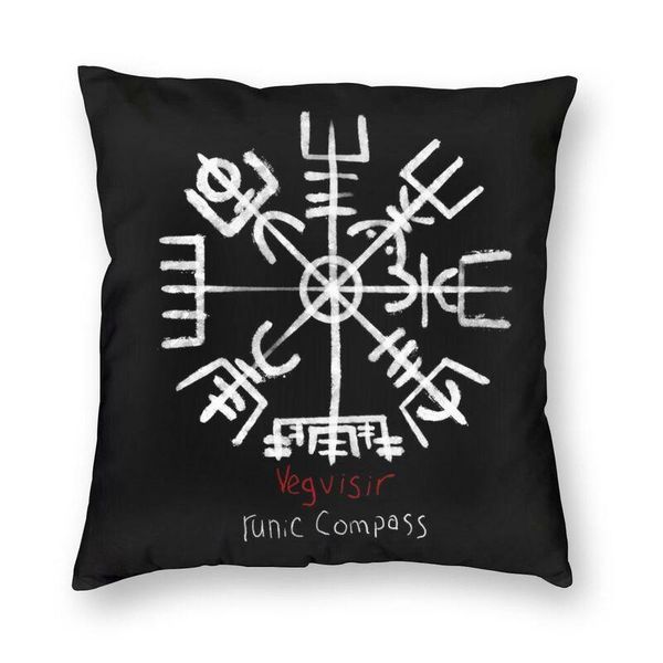 

cushion/decorative pillow custom vegvisir viking compass bind rune square cover home decorative 3d printed valhalla norse cushion for car