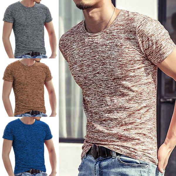 

new fashion mens casual slim fit t-shirt crew neck short sleeve tee shirt, Black;blue