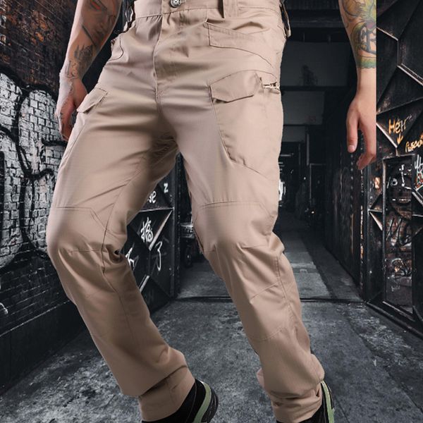 

cargo of men tactical jogger plus size cotton many pocket camo black pants 5s8b
