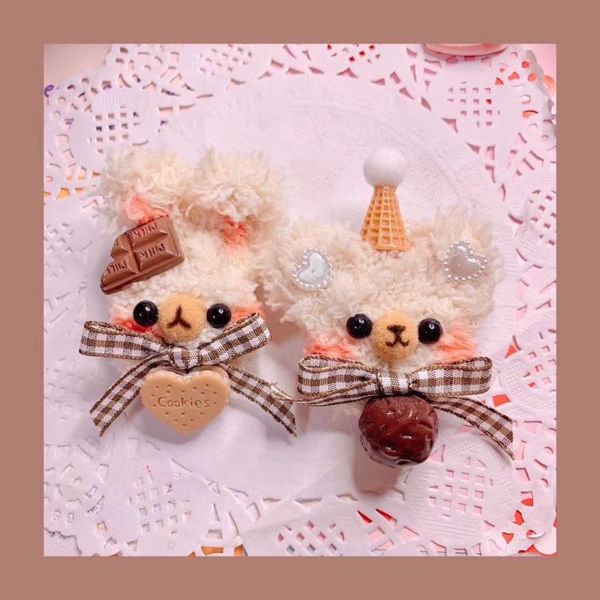

other event & party supplies brooch barrettes handmade diy chocolate bow peach bear cute hair accessories