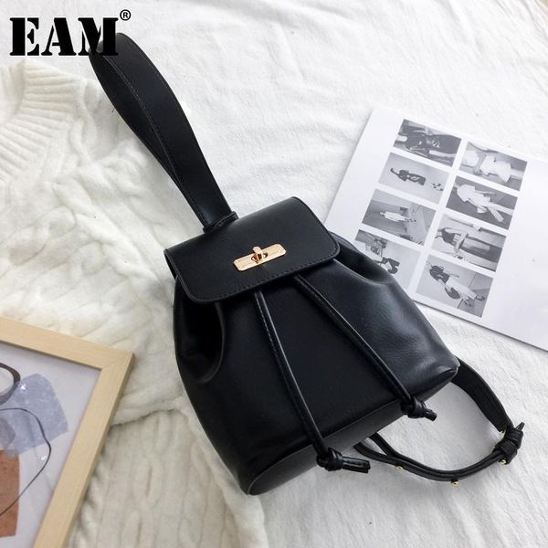 

cross body [eam] women vintage drawstring pu leather flap personality all-match crossbody shoulder bag fashion tide 2021 18a1559