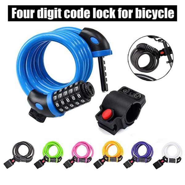 

bike locks 1pc bicycle lock cable basic self coiling resettable combination no key accessories drop