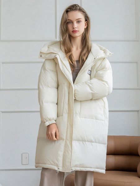 

coldbreak letter patched hooded winter coat s1uj#, Black