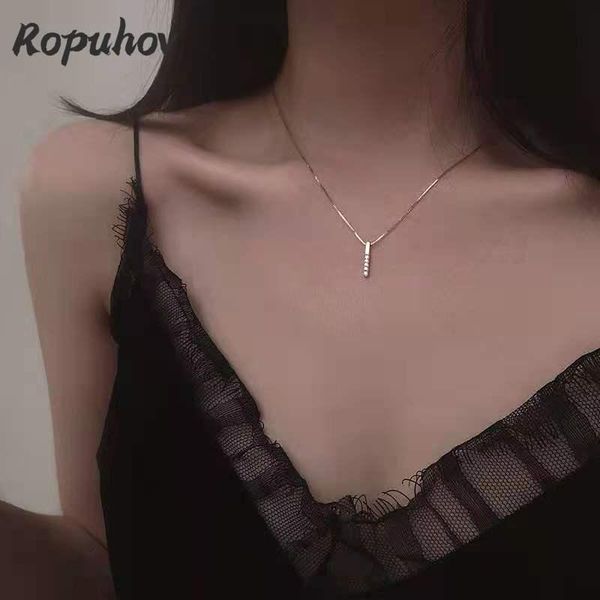 

chains ropuhov 2021 925 silver fashion jewelry woman gift diamond-encrusted necklace chain retro collarbone korean bling wholesale