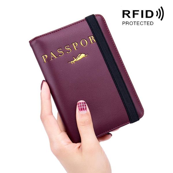 

wallets go-luck brand genuine leather rfid passport cover woman pocket wallet women's cash purse coin bag cardholder card case, Red;black