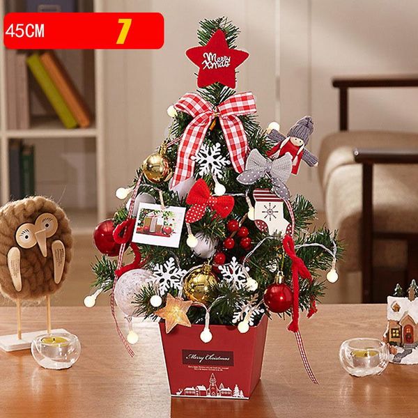 

decorative objects & figurines mini artificial christmas tree with led string lights ornaments table centerpieces diy decorations ser8