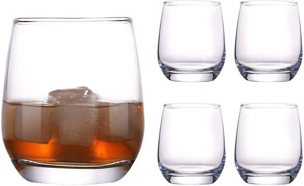 

wine glasses stemless glass,dishwasher safe, durable water drinking glass cups daily use for red and white party glassware set of4